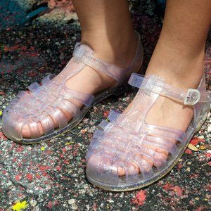 Clear Sparkly Jelly Sandals